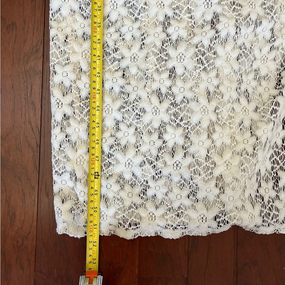 NWT Xhilaration Ivory lace crochet maxi dress Sz XS Partially Lined Short Sleeve - Picture 3 of 13